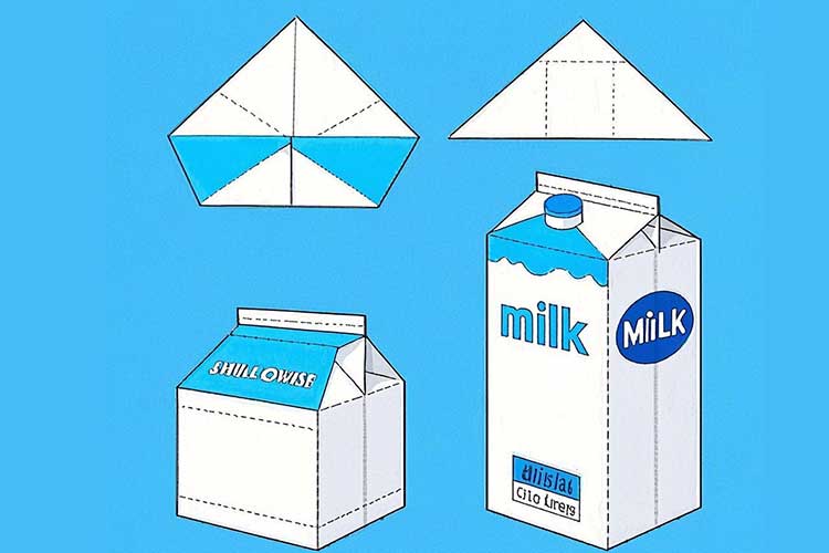 How to fold a milk carton with die-cutting line